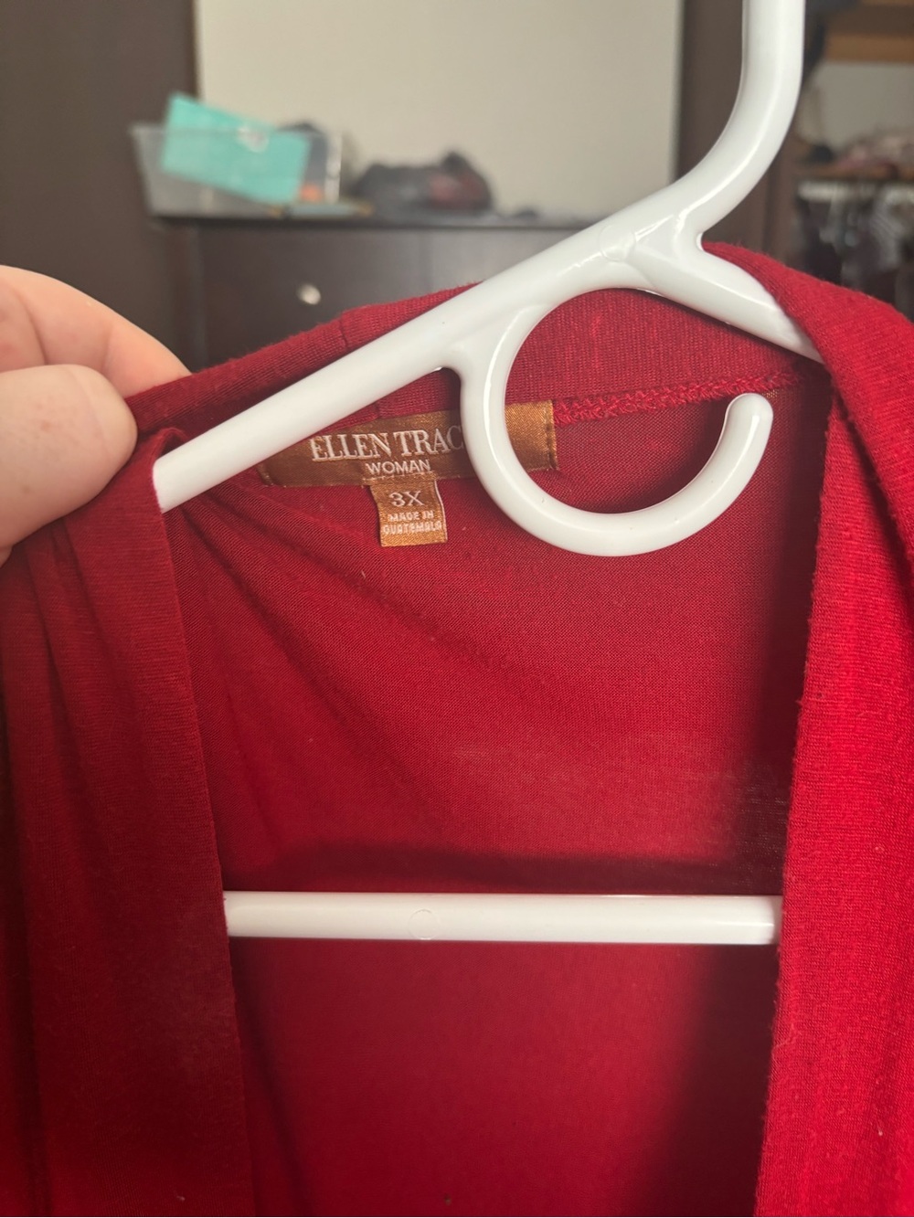 Ellen Tracy Red Knit Wrap Robe